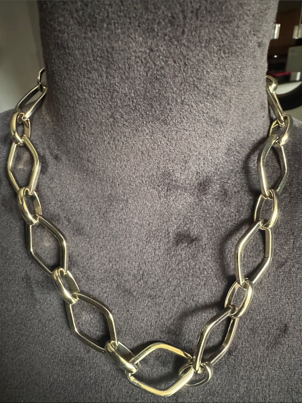 Gold Link Statement Necklace - Unbranded